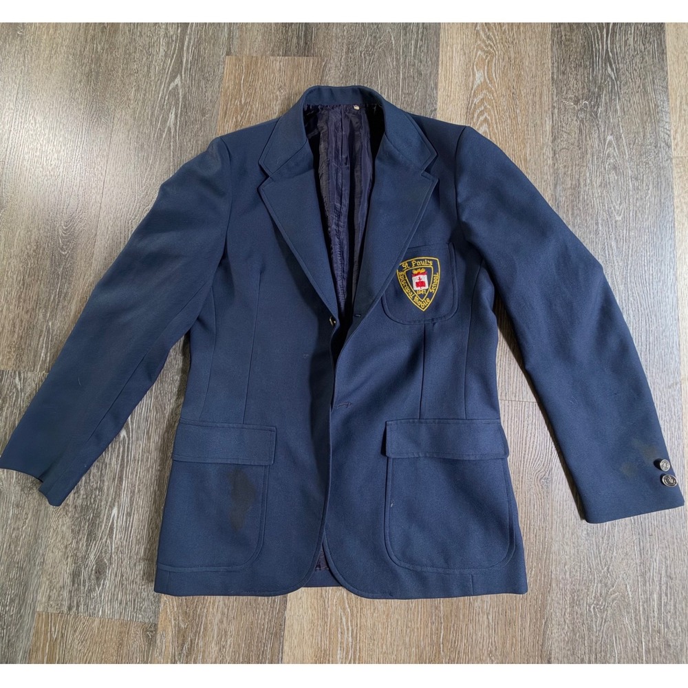 Bendinger Bros School Uniform Blazer Mens 18 Navy Blue St Pauls Crest Flaws